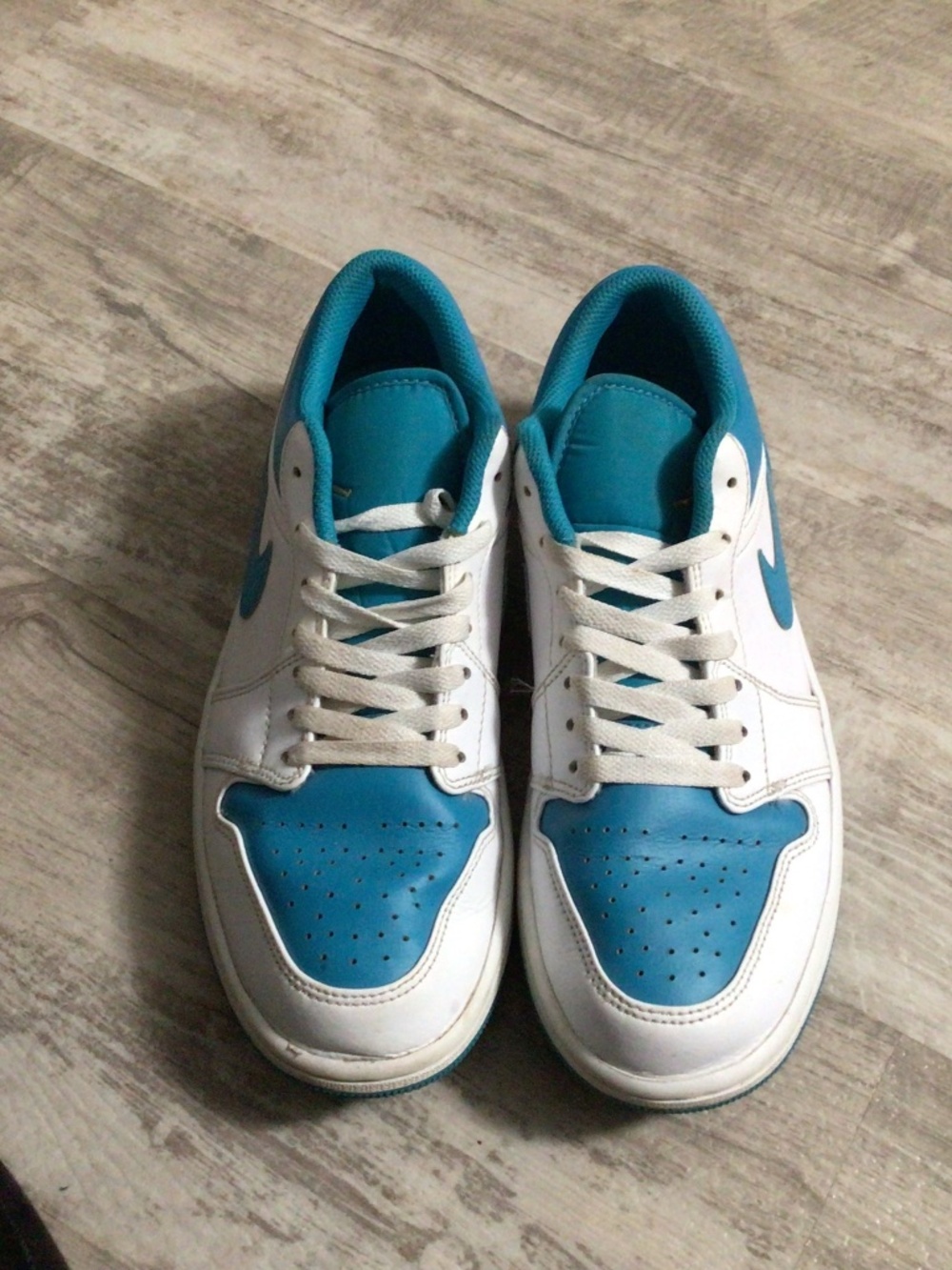 Aqua and White Jordan 1